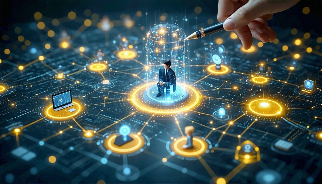 Graphic of diverse data sources connecting to a central hub